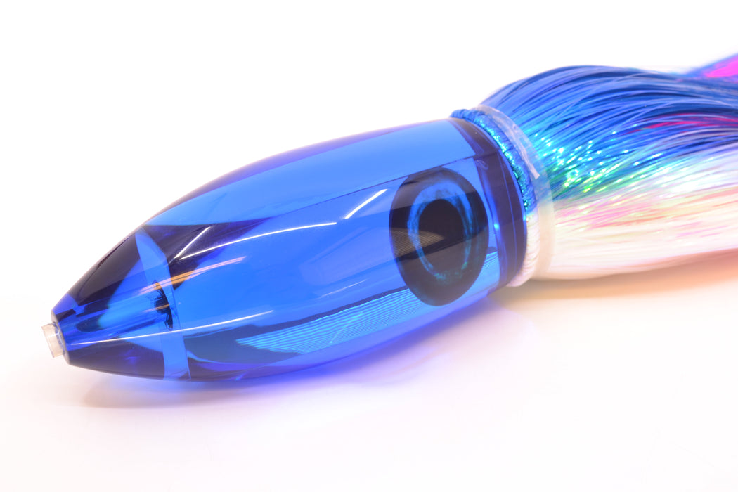 Moyes Lures Blue Mirrored Large Ono Bullet 14" 12oz Strobez Blue-White/Pink