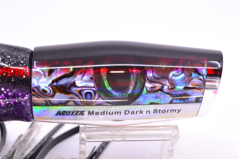 Moyes Lures Paua Shell Black-Red Back Medium Dark-N-Stormy 12" 8.5oz Skirted