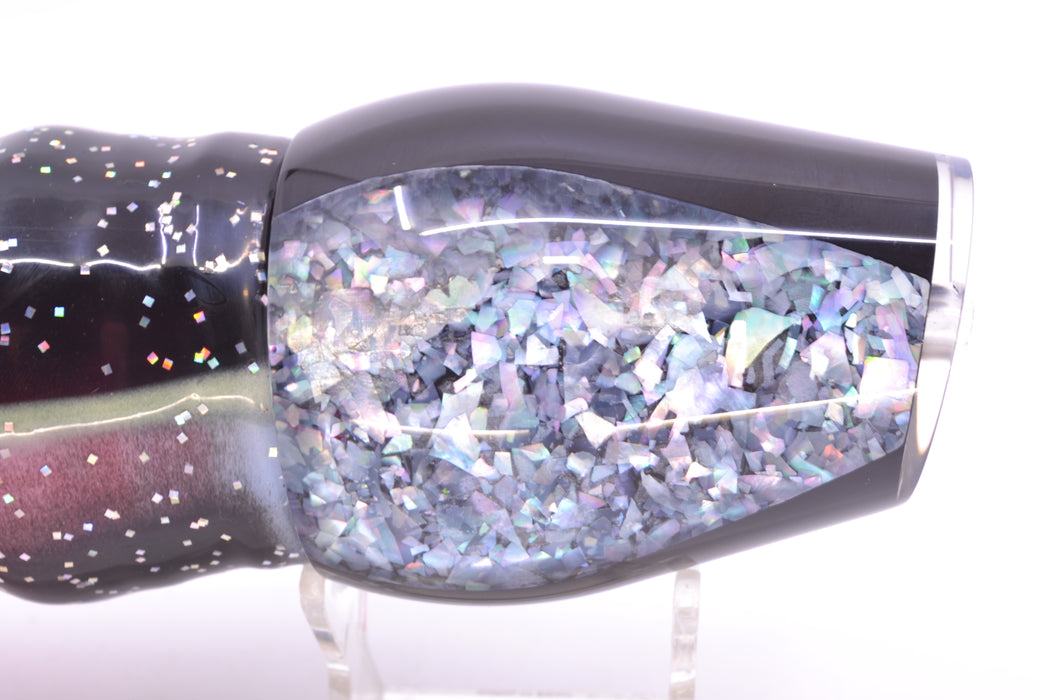 Moyes Lures S&P Black Pearl XL Sumo 16" 20.5oz Skirted Black-Black & Gray Bars/Pink