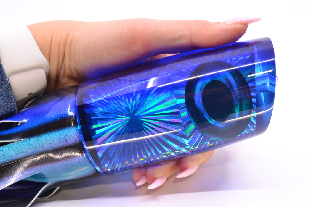 Moyes Lures Ice Blue Starburst Blue Back XXL B.C.K. Teaser 18oz FT Vinyl Skipjack