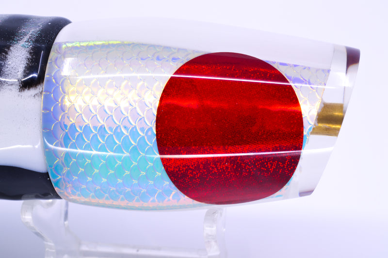 Koya Lures White Rainbow Scale Red Eyes Medium 861 12" 9.3oz Skirted White Aurora GZE