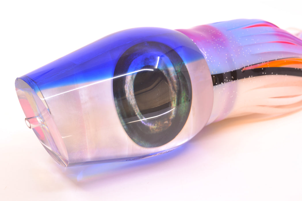 Moyes Lures White MOP Blue Back Taxi Eyes Sumo Teaser 27oz Skirted Gay Bob