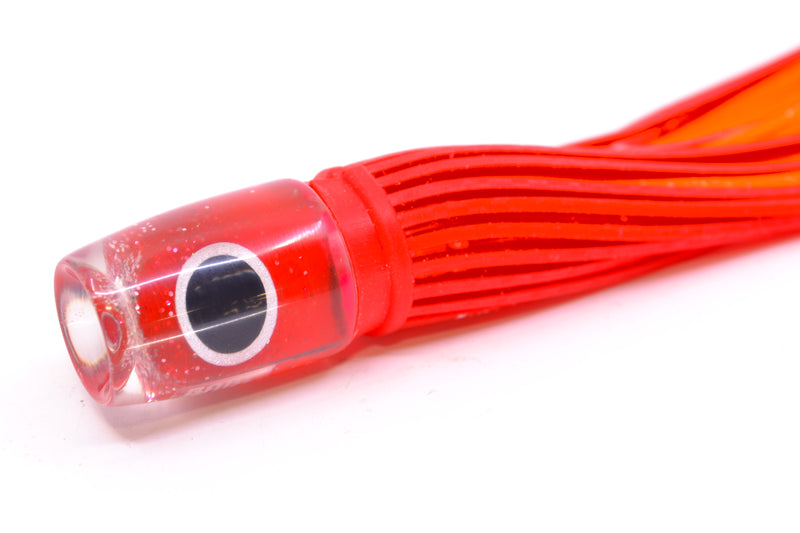 Amaral Lures Red Pearl Black-Silver Eyes Baby Jararaca 5" 1.4oz Red/Orange