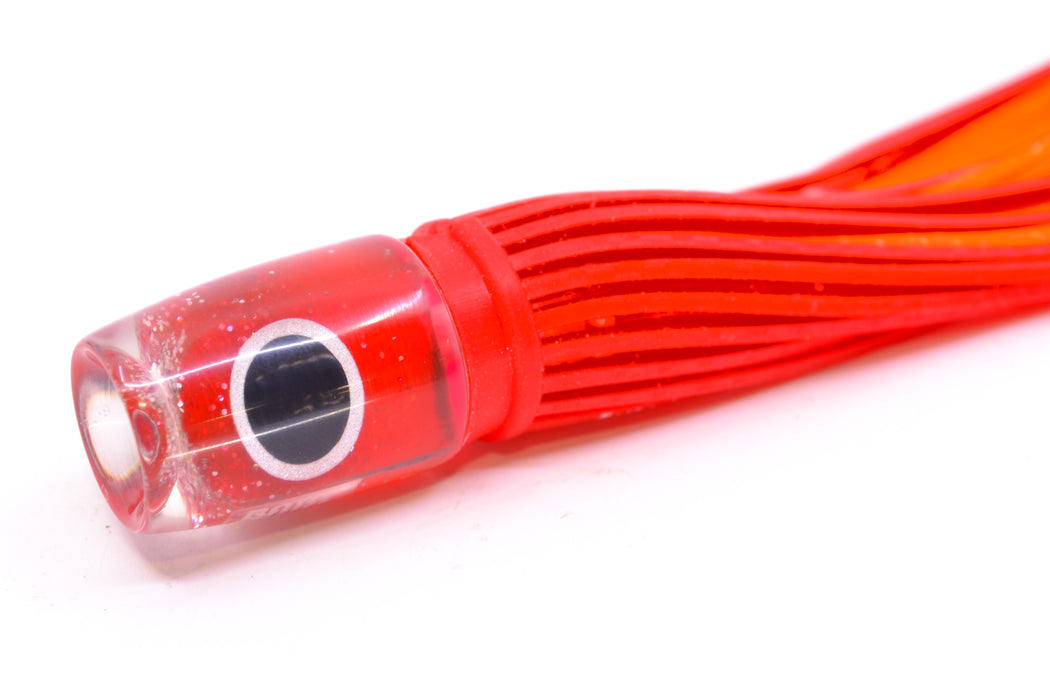 Amaral Lures Red Pearl Black-Silver Eyes Baby Jararaca 5" 1.4oz Red/Orange