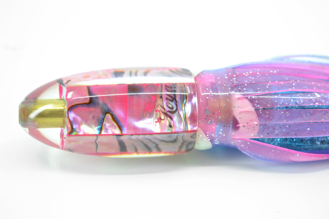 Koya Lures Pink Abalone Bullet 4.5" 1.3oz Skirted Blue-Pink-Blue Glitter