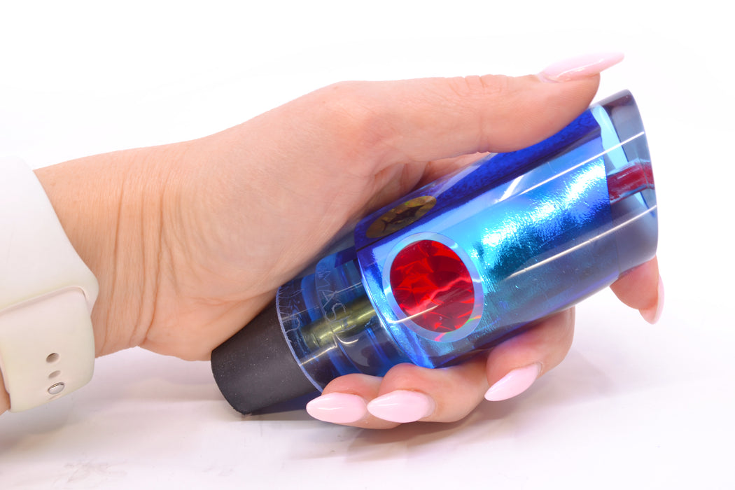 Aloha Lures Ice Blue-Blue Smooth Dichro Blue Back Red-Silver Eyes Baby Smash Bait 12" 6.4oz