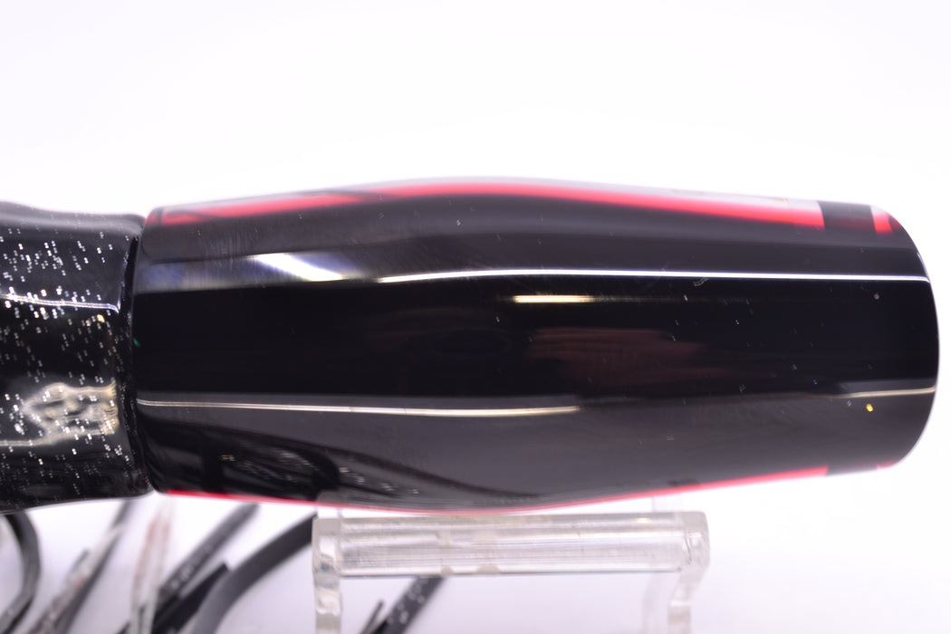 Moyes Lures Paua Shell Black-Red Back Medium Dark-N-Stormy 12" 8.5oz Skirted