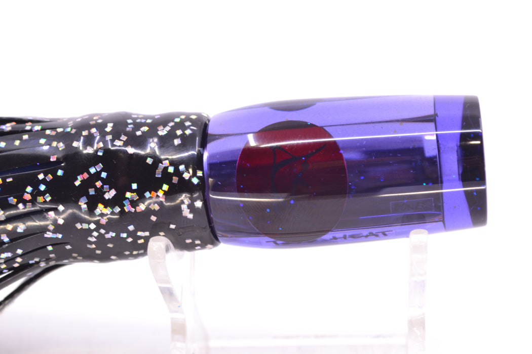 Bonze Lures Purple Mirrored Red Eyes The Heat 9" 2oz Skirted Black/Blue-Purple