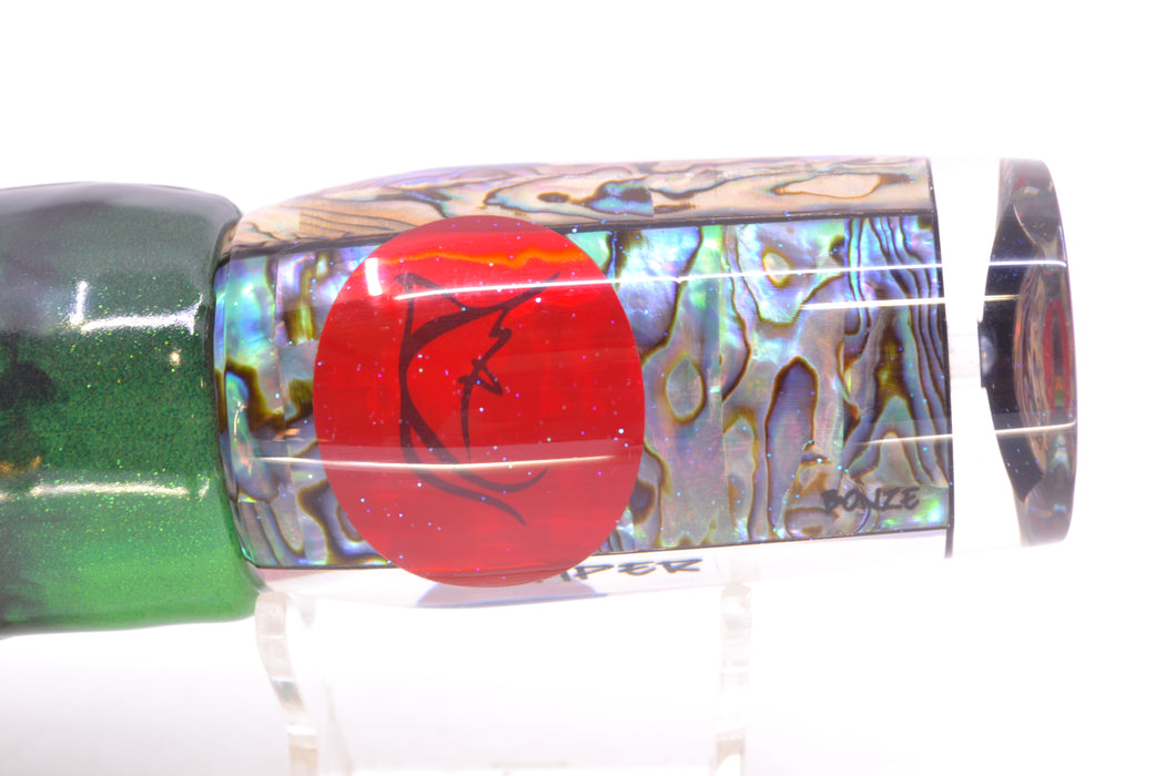 Bonze Lures Paua Shell Red Eyes Viper 12" 8oz FT Vinyl Green Tiger