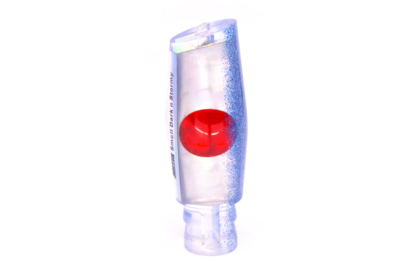 Moyes Lures White MOP Blue Glitter Back Red Eyes Small Dark-N-Stormy 9" 2.6oz