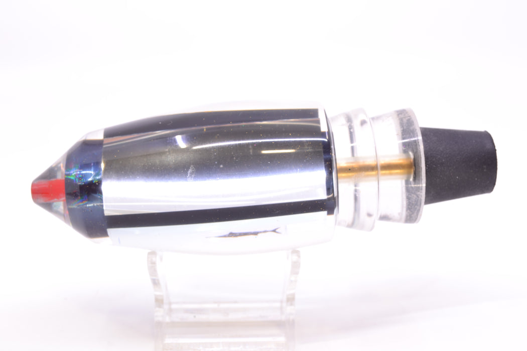 Aloha Lures Clear Mirrored Black Aurora Large Deep Six 12" 9.2oz