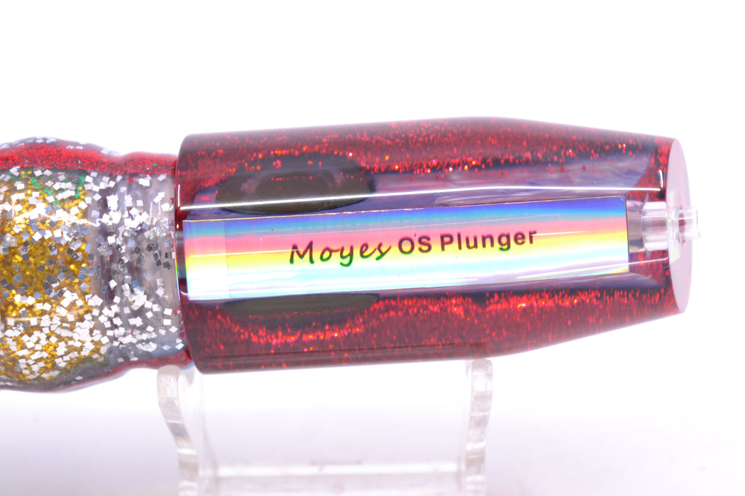 Moyes Lures Rainbow MOP Black-Red Back Taxi Eyes O.S. Plunger 12" 7oz Skirted Evil GZE