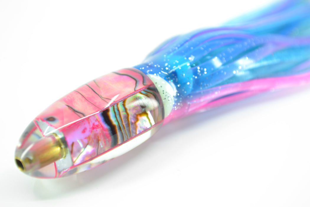 Koya Lures Pink Abalone Bullet 4.5" 1.3oz Skirted Blue-Pink-Blue Glitter