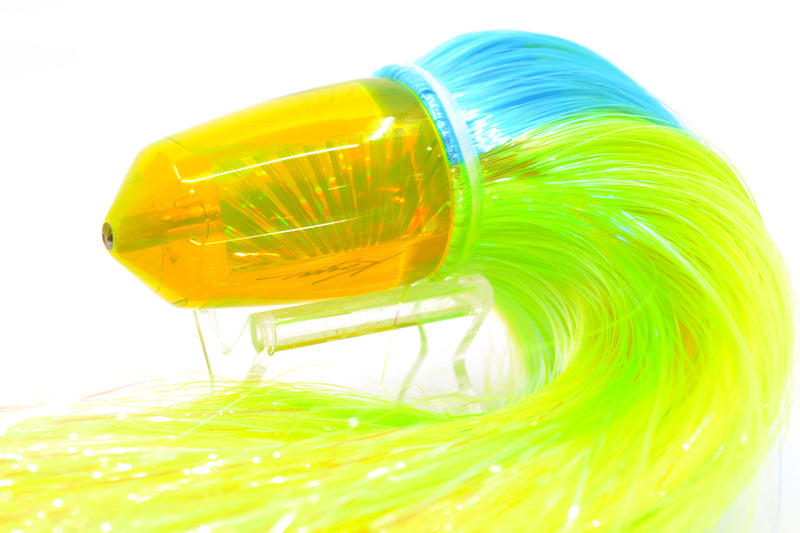 Koya Lures Yellow Rainbow Starburst Bullet 9"+ 7.5oz Strobez Ice Blue-Green/Chartreuse