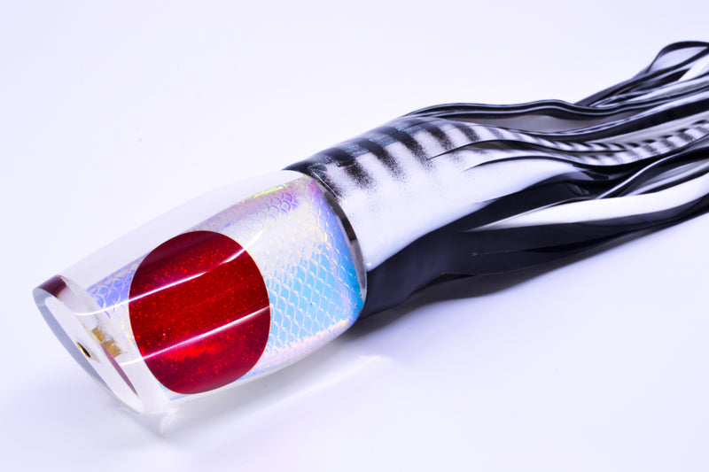 Koya Lures White Rainbow Scale Red Eyes Medium 861 12" 9.3oz Skirted White Aurora GZE