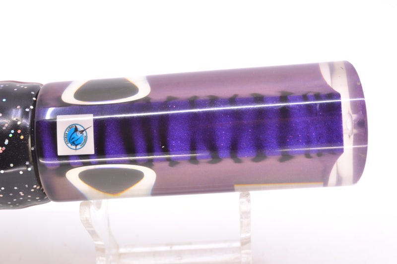Azores Lures Purple Mackerel Black-Rainbow Eyes Marlin Reaper 12" 10.4oz Skirted Black