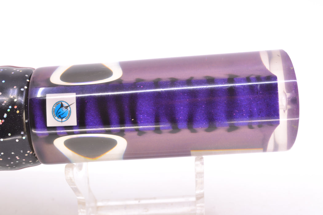 Azores Lures Purple Mackerel Black-Rainbow Eyes Marlin Reaper 12" 10.4oz Skirted Black