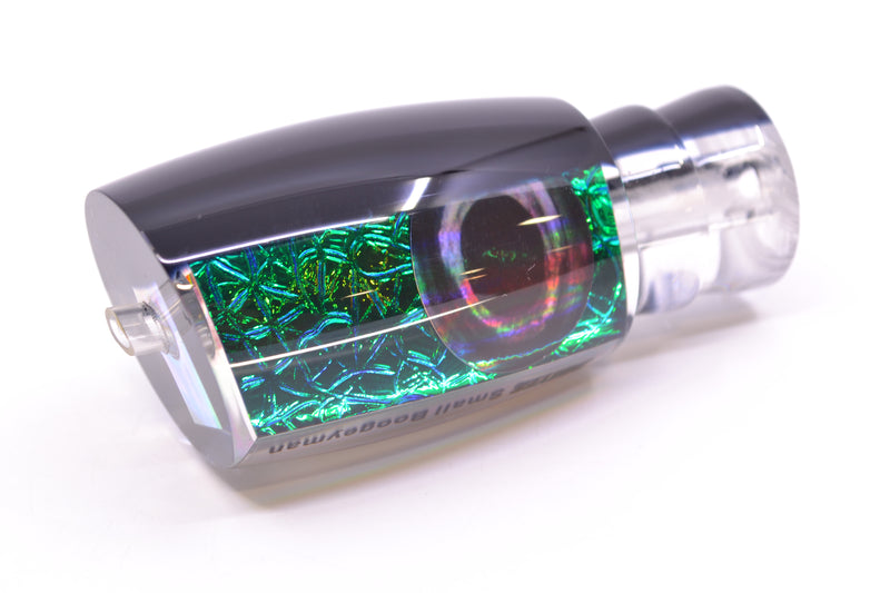 Moyes Lures Blue-Green Oil Slick Black Back Taxi Eyes Small Boogeyman 9" 1.5oz