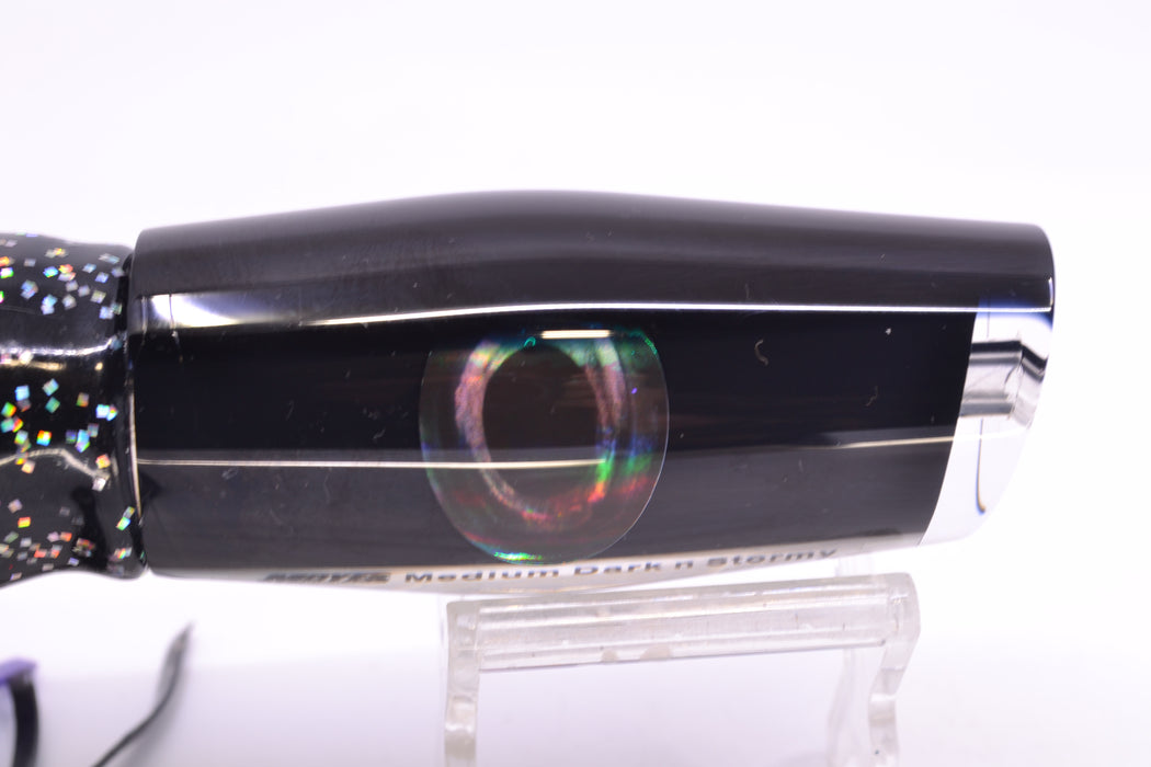 Moyes Lures Black Pearl Black Back Medium Dark-N-Stormy 12" 8.5oz Skirted Black/Purple