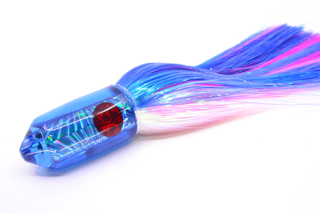 Moyes Lures Blue Rainbow Starburst Red Eyes 2-Hole Large Sniper Jet 12" 12oz EZ Flash