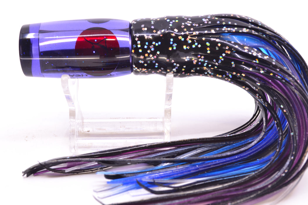 Bonze Lures Purple Mirrored Red Eyes The Heat 9" 2oz Skirted Black/Blue-Purple