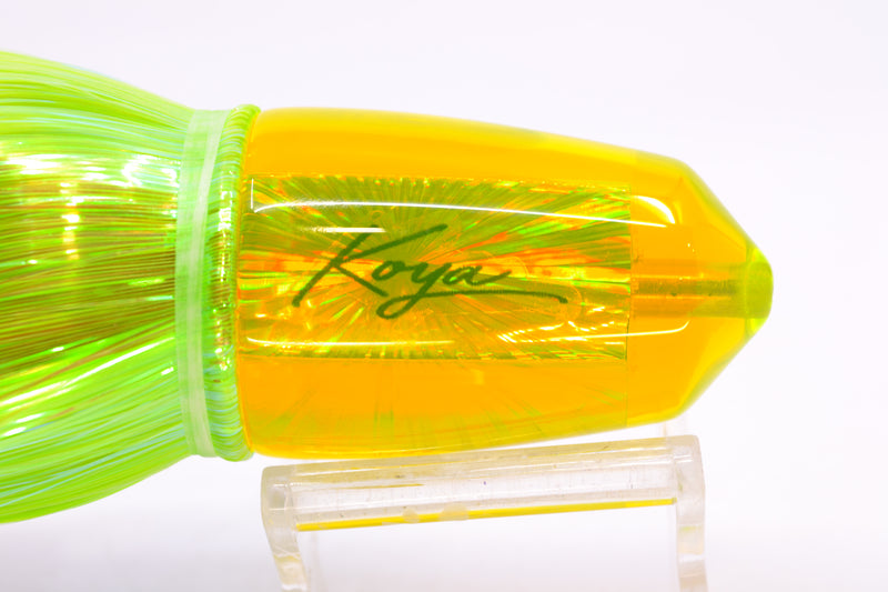 Koya Lures Yellow Rainbow Starburst Bullet 9"+ 7.5oz Strobez Ice Blue-Green/Chartreuse