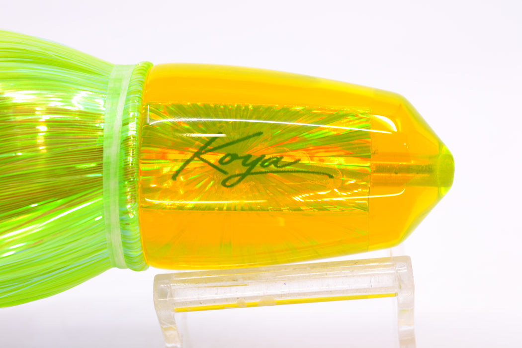 Koya Lures Yellow Rainbow Starburst Bullet 9"+ 7.5oz Strobez Ice Blue-Green/Chartreuse