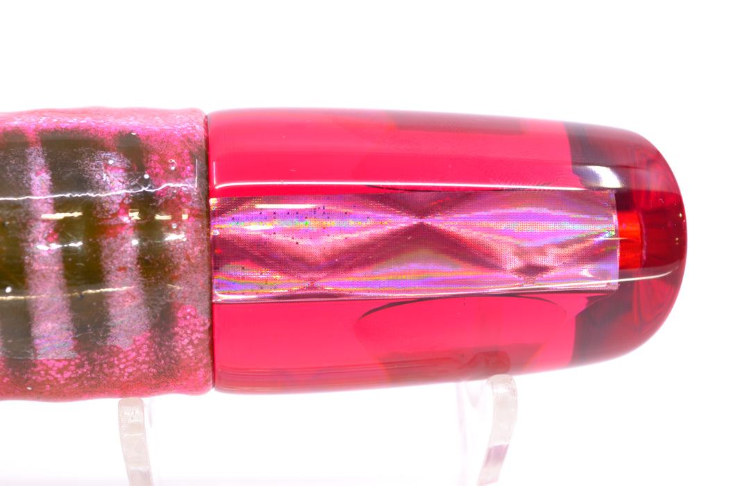 Koya Lures Red Rainbow Diamond Red Eyes 614 9" 7oz Skirted Pink Aurora/Red
