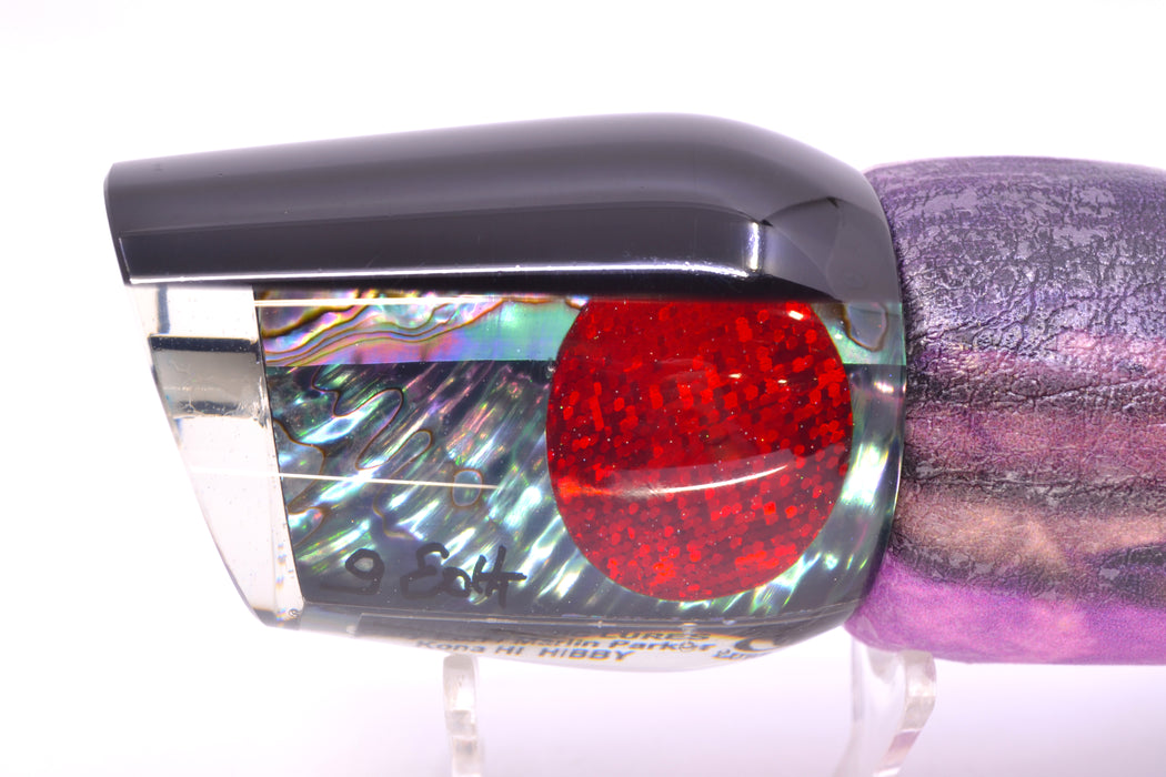 Marlin Magic Blue-Purple Abalone Black Back Red Eyes Hibby 14" 11oz ALV Vinyl Skipjack