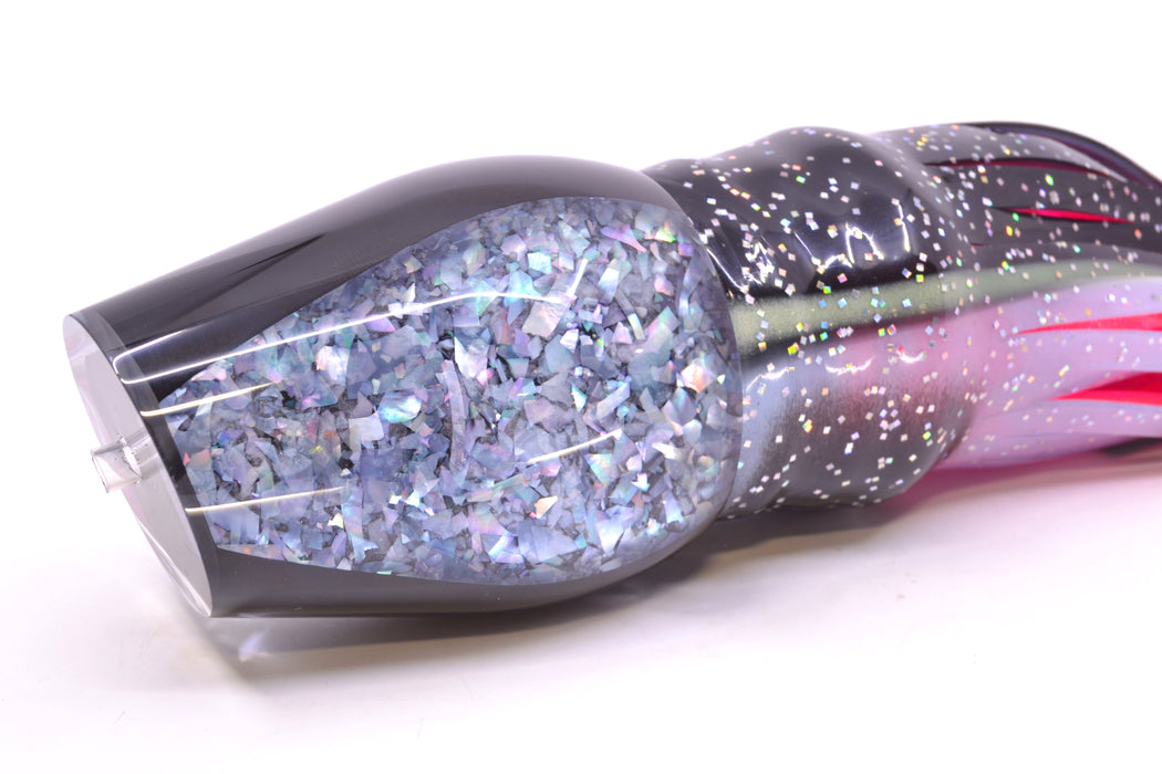 Moyes Lures S&P Black Pearl XL Sumo 16" 20.5oz Skirted Black-Black & Gray Bars/Pink