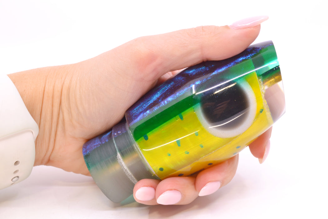 Ali'i Kai Lures Mahi MOP Blue-Green Chameleon Back "Futa" Tahitian Pirate 14" 7.5oz