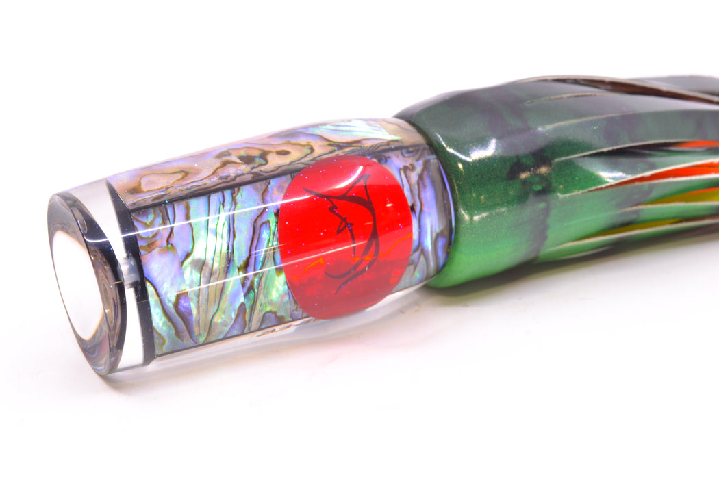 Bonze Lures Paua Shell Red Eyes Viper 12" 8oz FT Vinyl Green Tiger