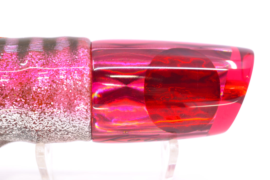 Koya Lures Red Rainbow Diamond Red Eyes 614 9" 7oz Skirted Pink Aurora/Red