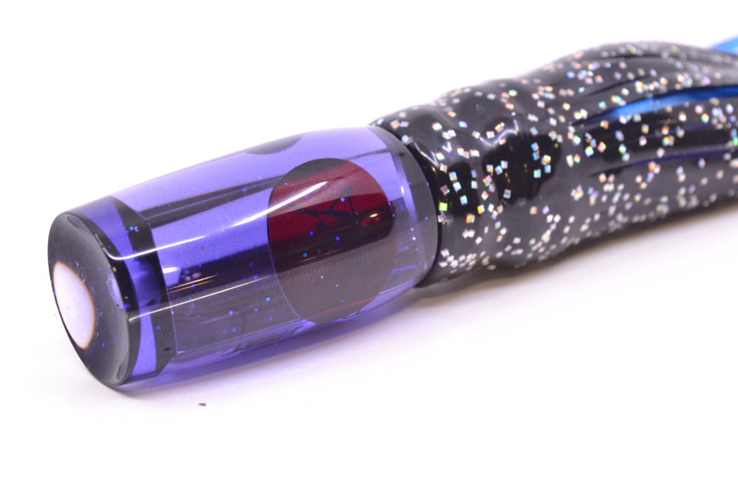 Bonze Lures Purple Mirrored Red Eyes The Heat 9" 2oz Skirted Black/Blue-Purple