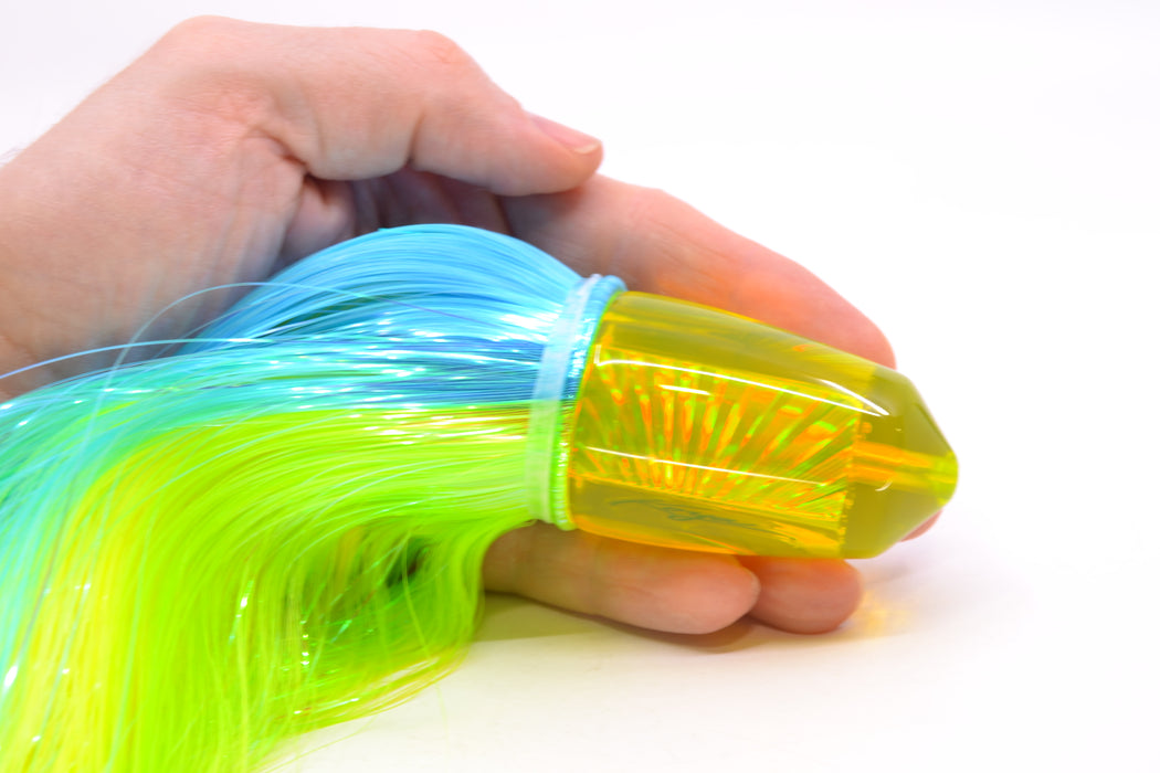 Koya Lures Yellow Rainbow Starburst Bullet 9"+ 7.5oz Strobez Ice Blue-Green/Chartreuse