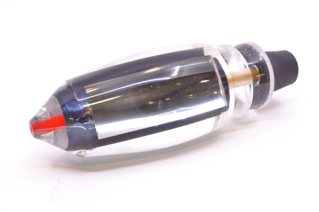 Aloha Lures Clear Mirrored Black Aurora Large Deep Six 12" 9.2oz