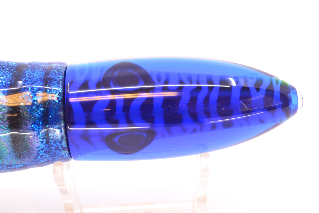 Moyes Lures Blue Mackerel Keeled Medium Ono Bullet 9" 8.7oz Skirted Blue Aurora