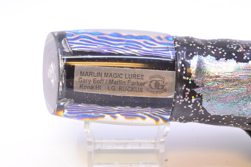 Marlin Magic Ice Blue-Akule Lava Black Magic Large Ruckus 14" 13oz Skirted Black