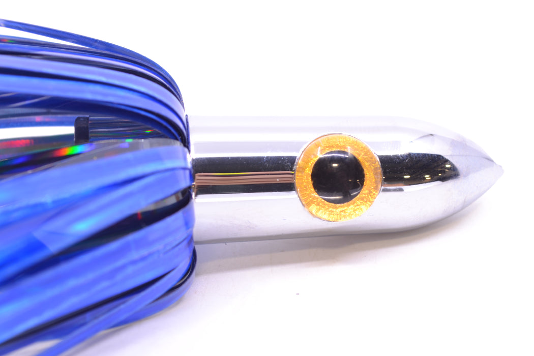Iland Lures Blue-Black Mylar Hair Chrome Head "Hawaiian Eye" Ilander 8.5" 2.5oz IL400M-BK/BL