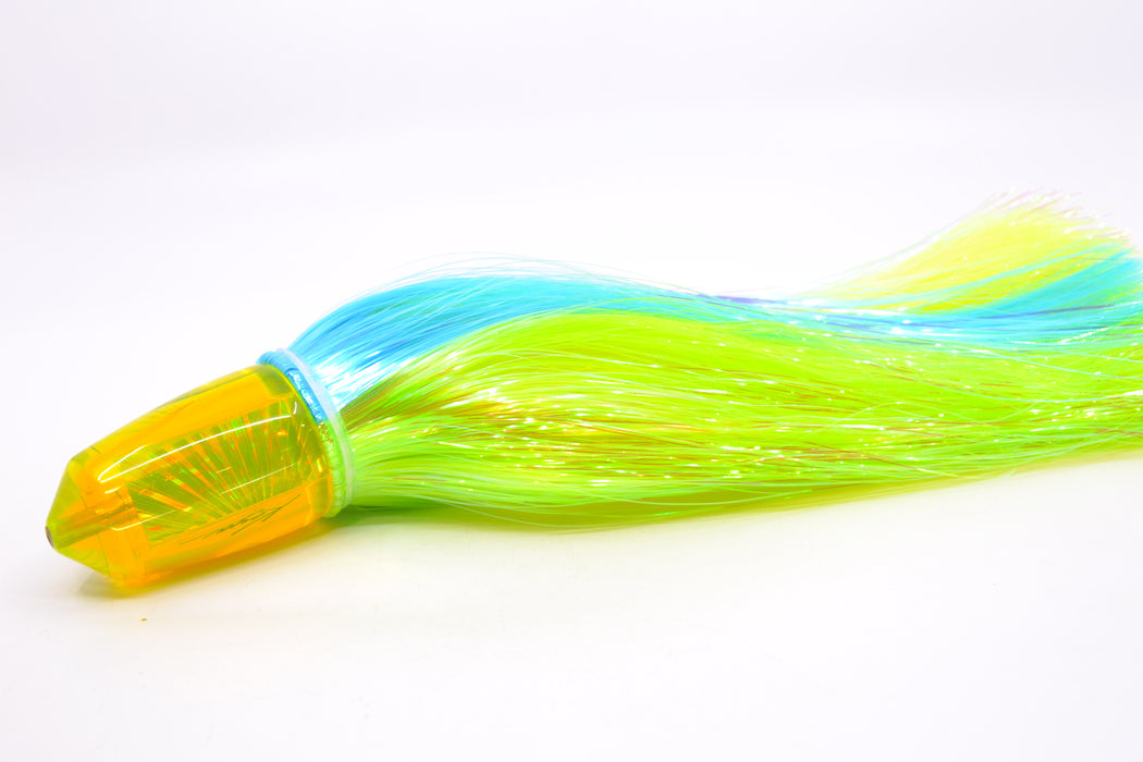 Koya Lures Yellow Rainbow Starburst Bullet 9"+ 7.5oz Strobez Ice Blue-Green/Chartreuse