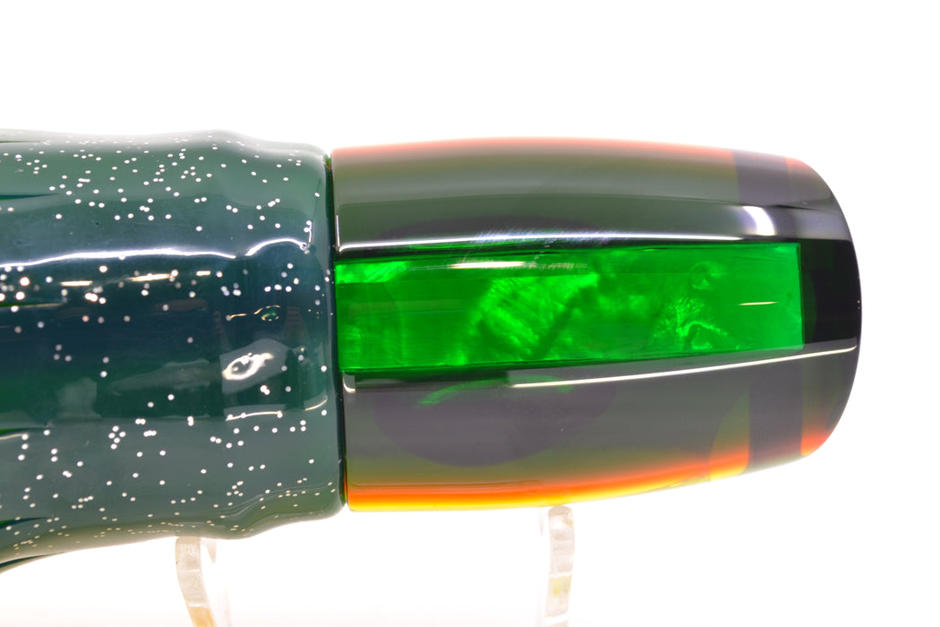 Moyes Lures Yellow MOP Green-Red Back Hannibal 14" 9oz Skirted Green-Yellow