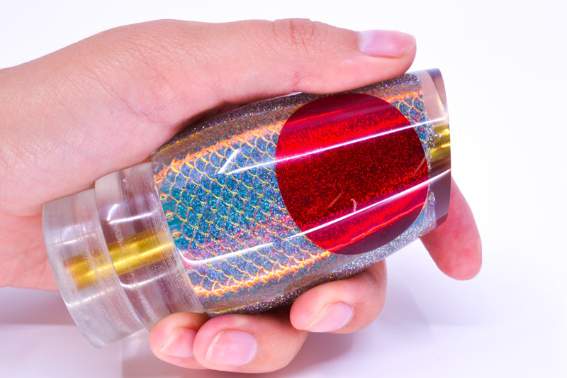 Koya Lures Rainbow Scale Holo Glitter Pearl Red Eyes Medium 861 12" 5.8oz GZE