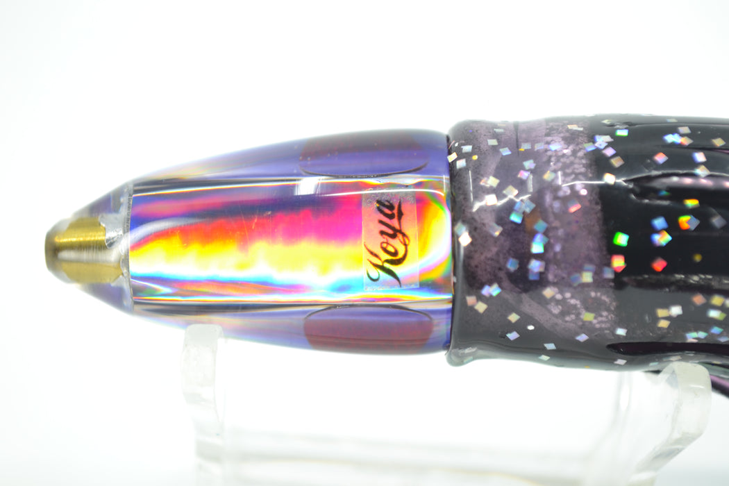 Koya Lures Rainbow Purple Back Bullet 5.5" 2.5oz Skirted Black-Purple-Silver