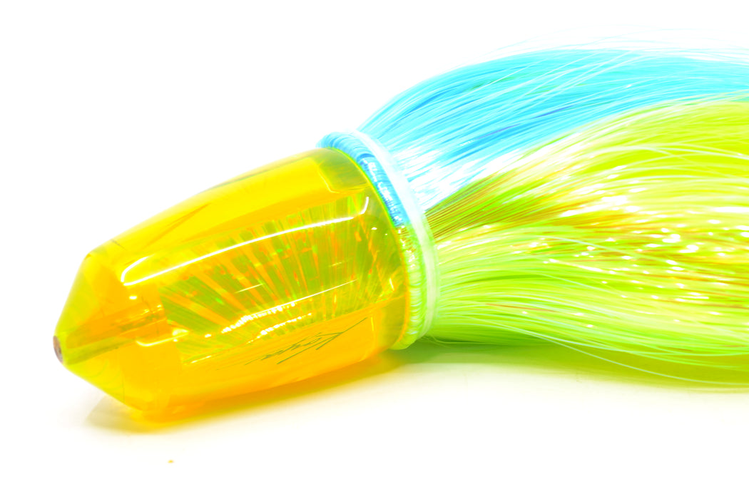 Koya Lures Yellow Rainbow Starburst Bullet 9"+ 7.5oz Strobez Ice Blue-Green/Chartreuse