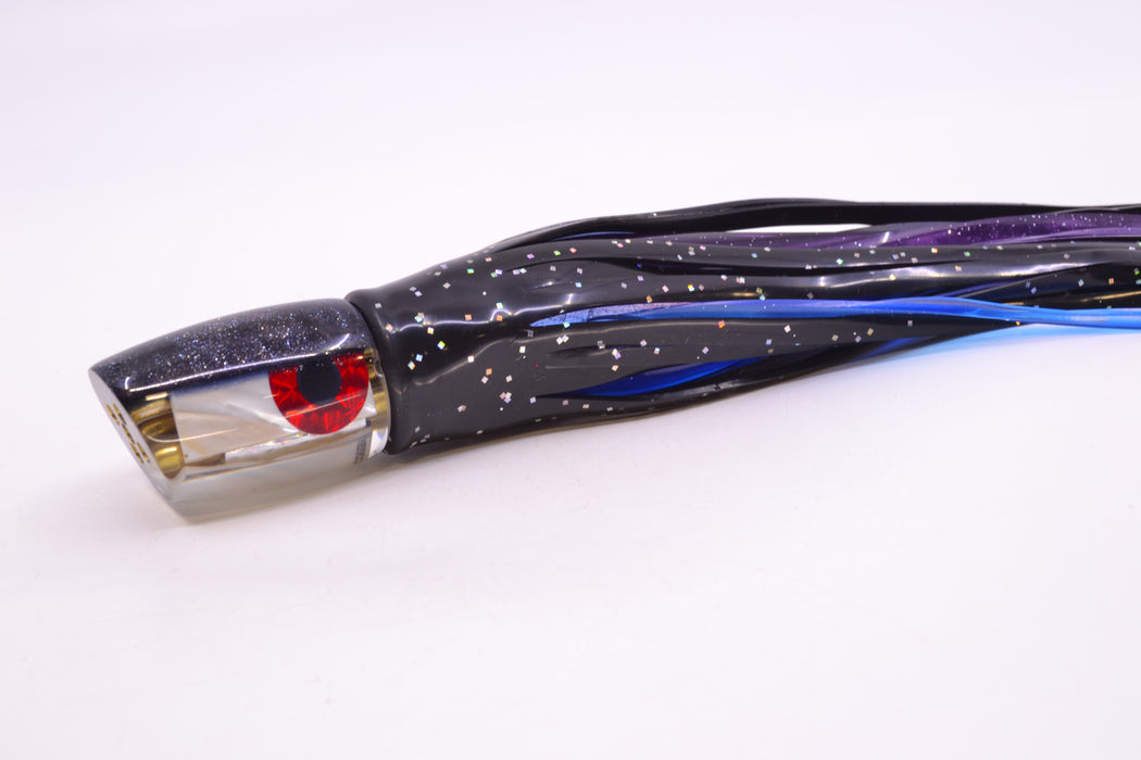 Coggin Lures White MOP Black Back Jetted Sugar Bear Slant 9" 4.7oz Skirted Black