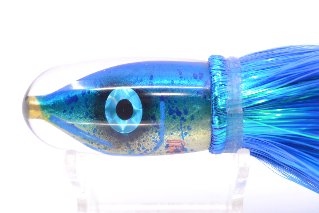 Tsutomu Lures Blue Mahi Fish Head Pau Hana Blunt Bullet 7" 4oz Strobez Royal Blue