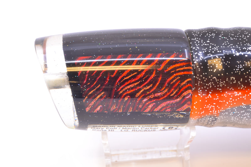Marlin Magic Red-Orange Lava Black Magic Large Ruckus 14" 13oz Skirted Black-Orange-Clear