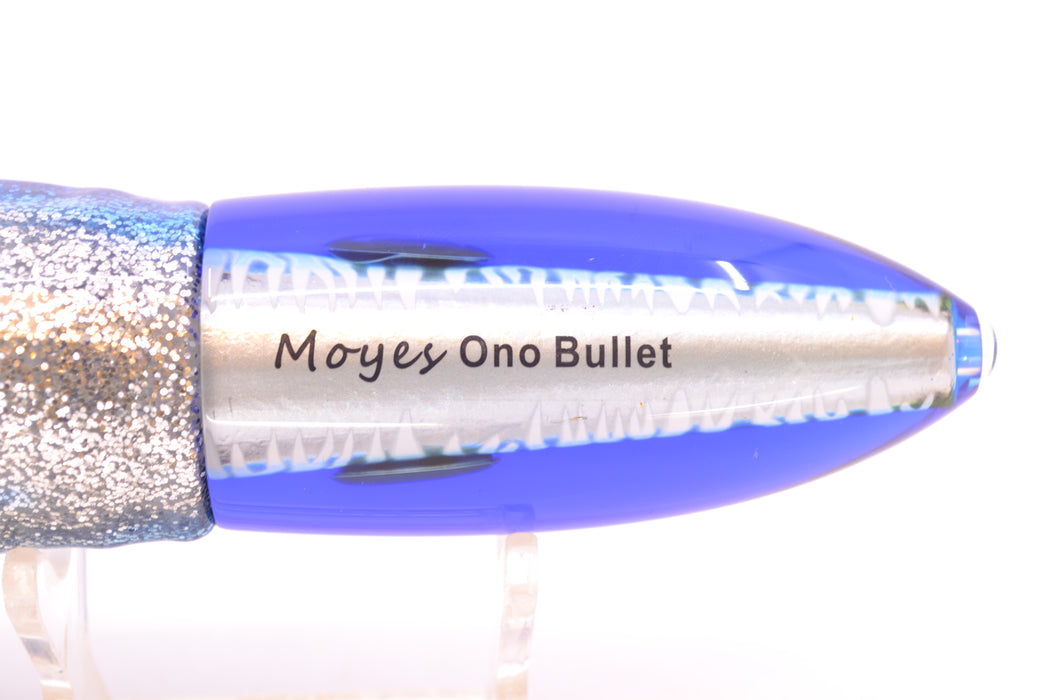 Moyes Lures Blue Mackerel Keeled Medium Ono Bullet 9" 8.7oz Skirted Blue Aurora
