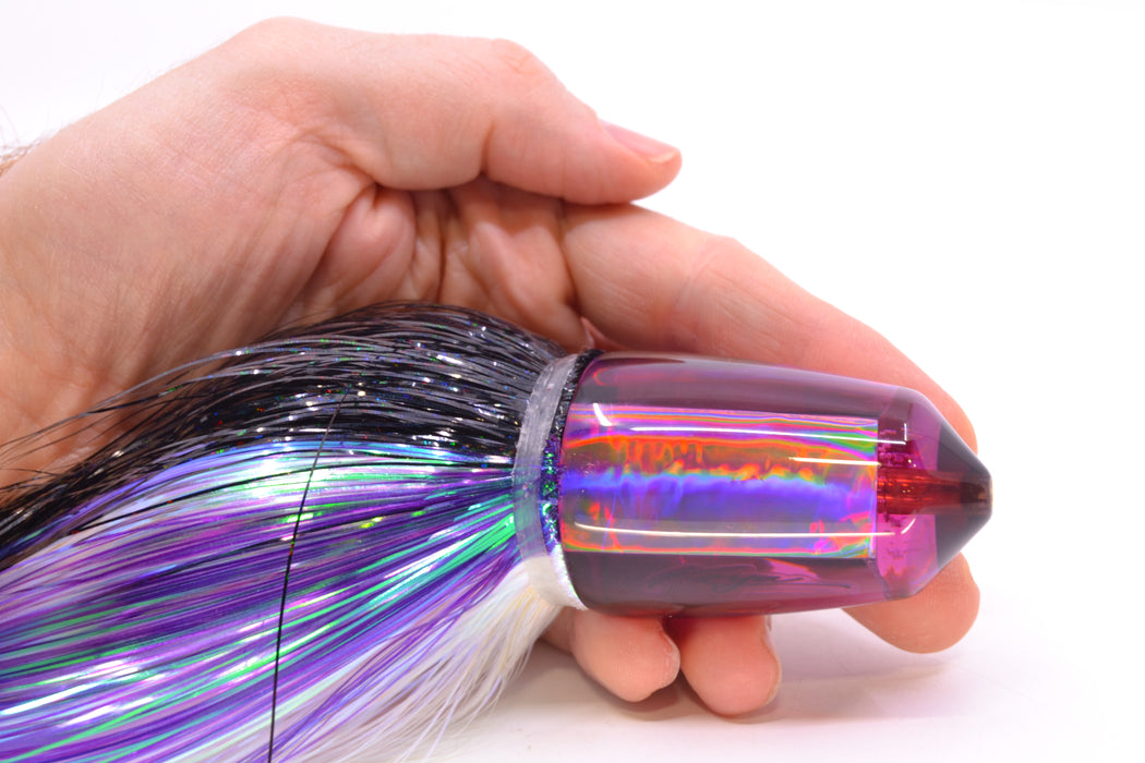 Koya Lures Purple Rainbow Bullet 9"+ 7.5oz EZ Flash Black-Purple Stripes-White