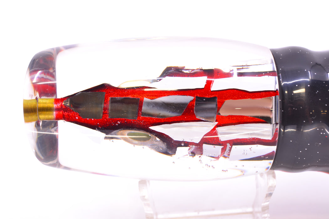 Tsutomu Lures "Disco Red" Fish Head Super Moke 14" 12oz Skirted Black-Red